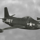 The straight-winged FJ-1 Fury, which shared the wings, tail, and cockpit of the P-51D Mustang (US Navy)